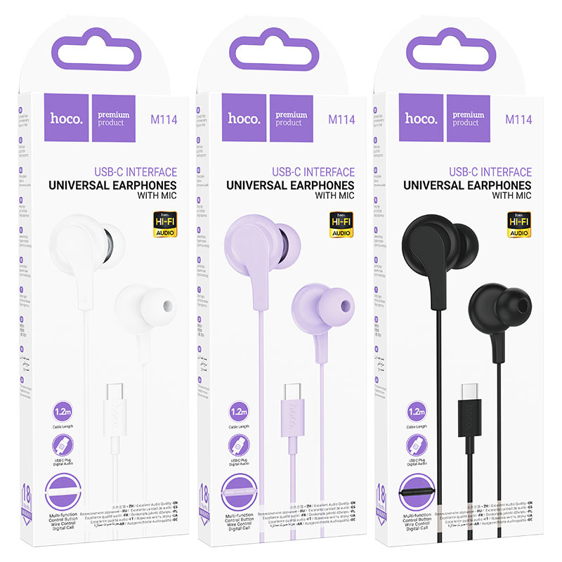 Wired earphones Type-C M114 with mic